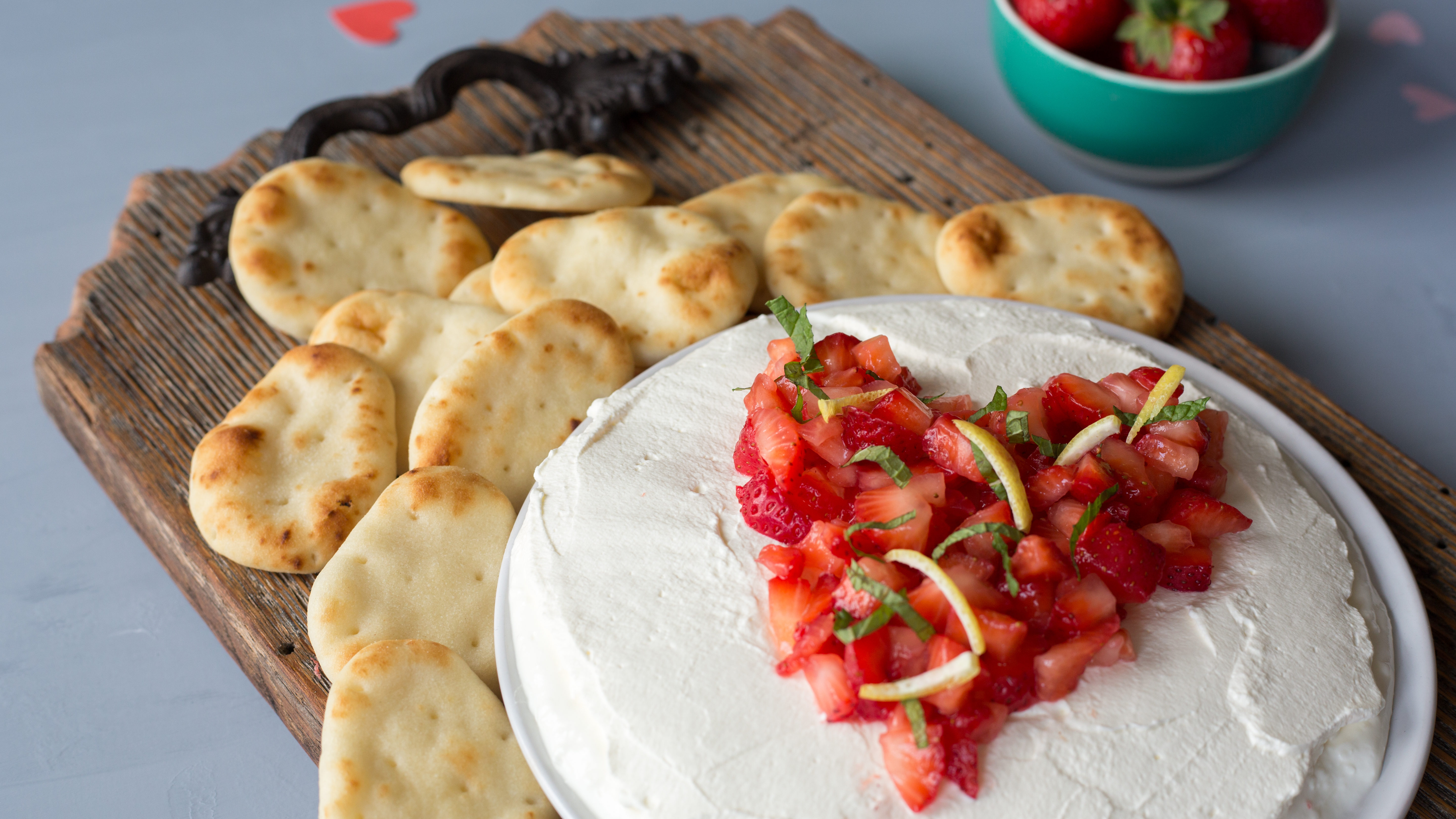 Strawberry Shortcake Dip with Naan Dippers® Stonefire Authentic