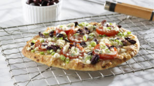 Greek Style Grilled Naan Pizza