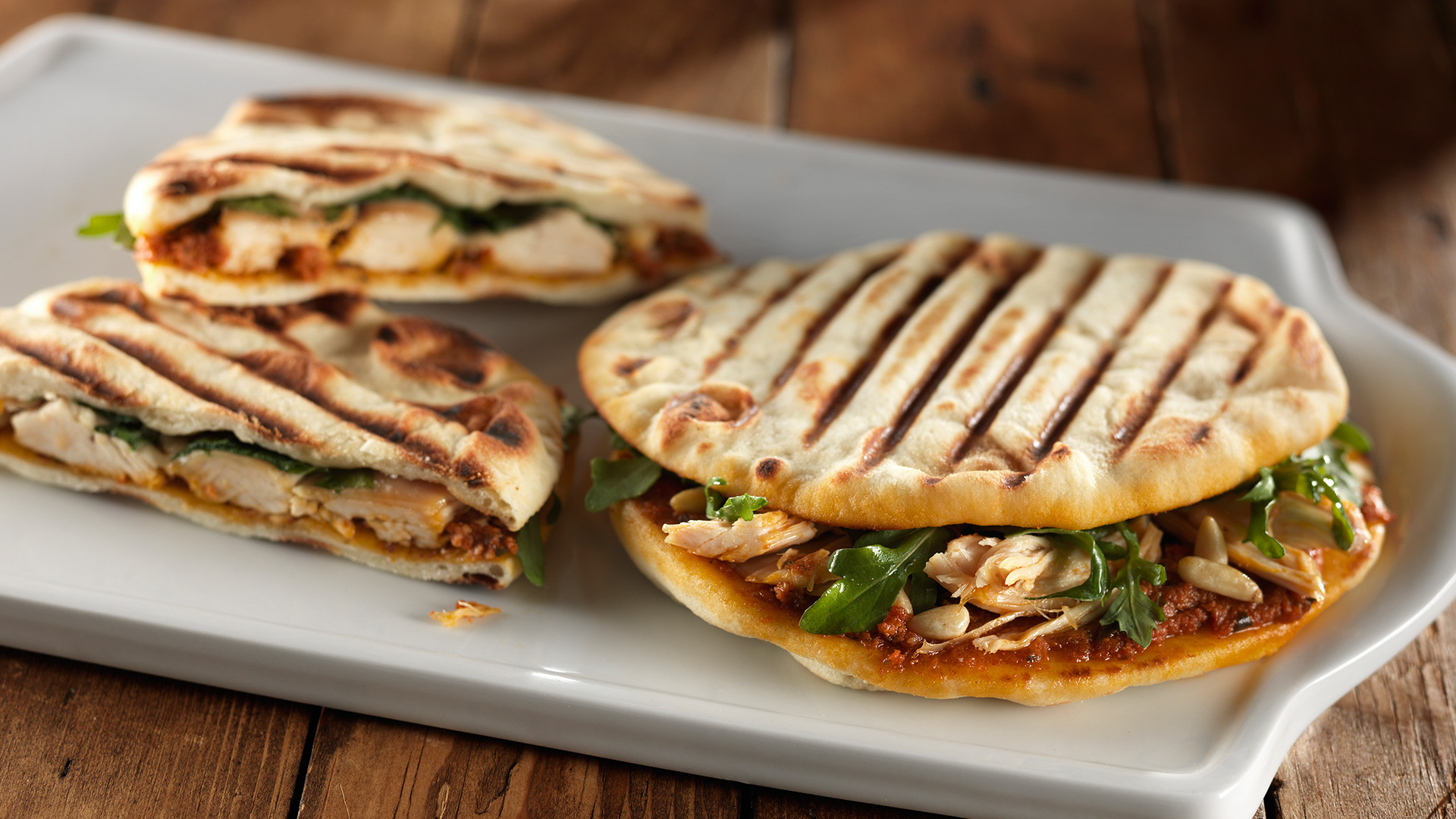 Roasted Chicken and Arugula Panini