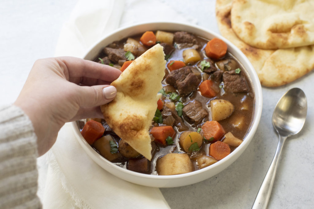 beef stew with naan