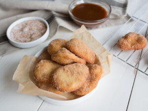 Stonefire® Naan Dippers® dusted with cinnamon sugar for a quick, sweet snack idea, perfect for dessert lovers